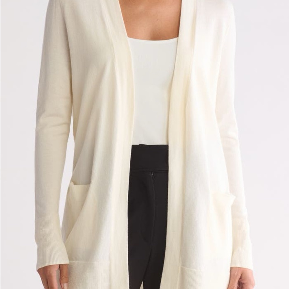 Nordstrom Cream Open-Front Women's Cardigan